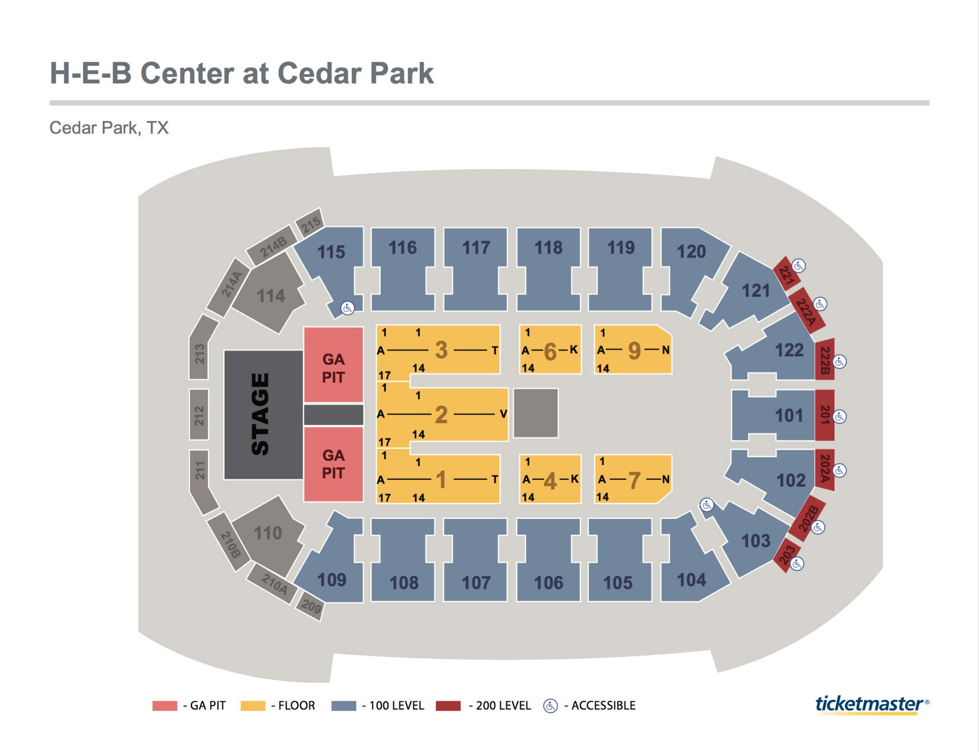 Cedar Park Center Seating Chart