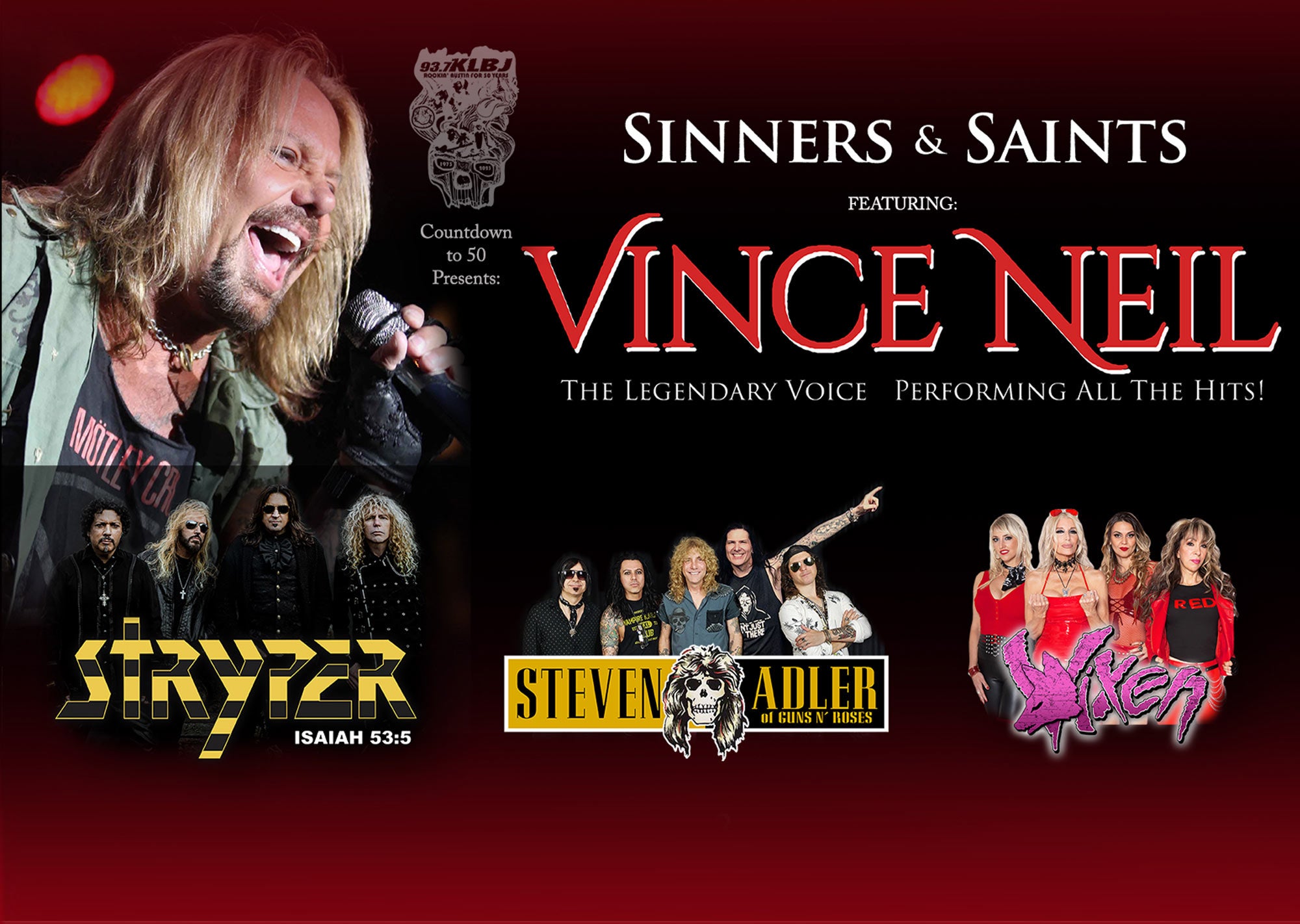 Sinners & Saints ft. Vince Neil with Stryper HEB Center